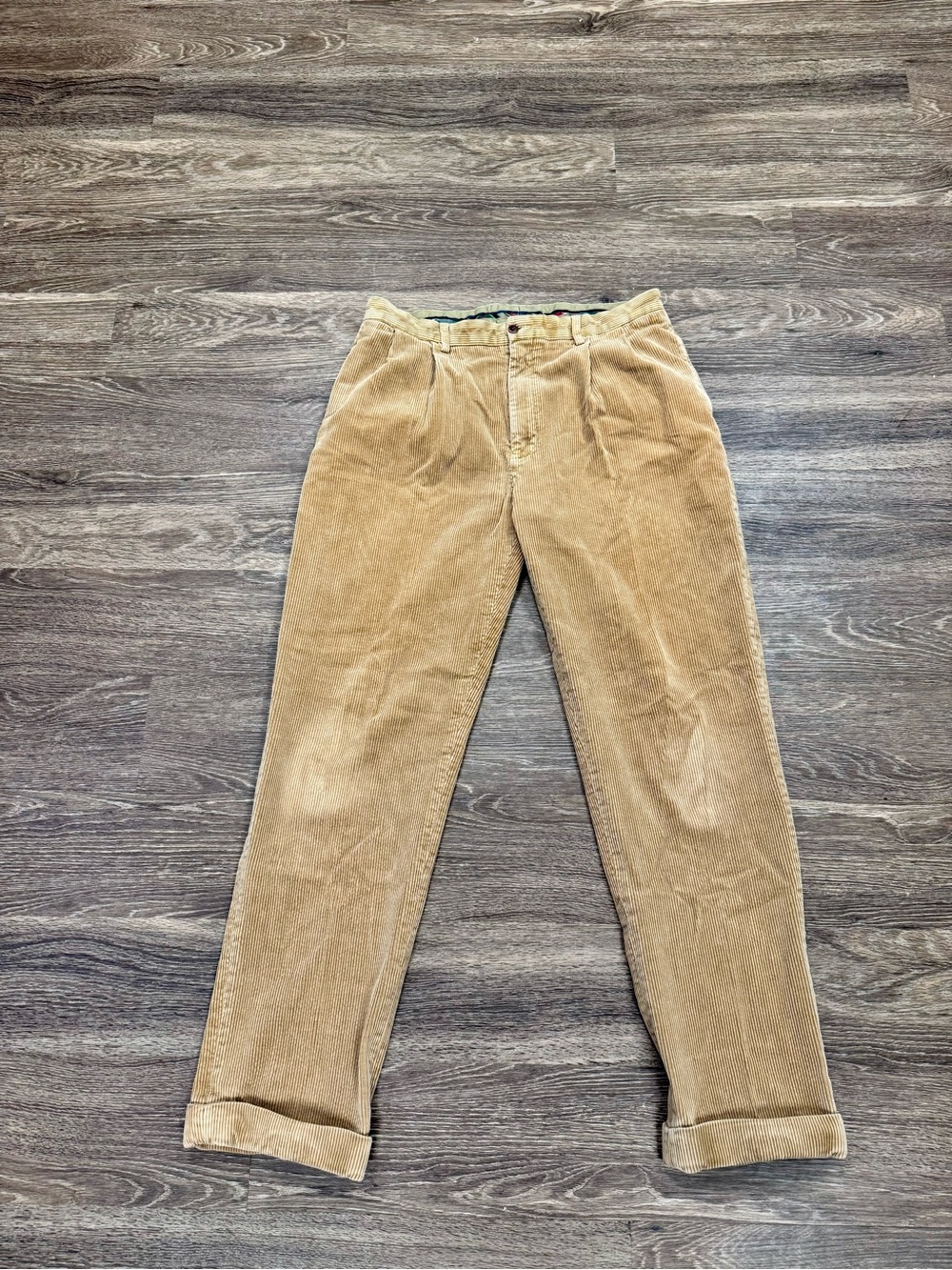 Polo Ralph Lauren Tan Pleated Corduroy Pants Men's 36x34 Classic Fit